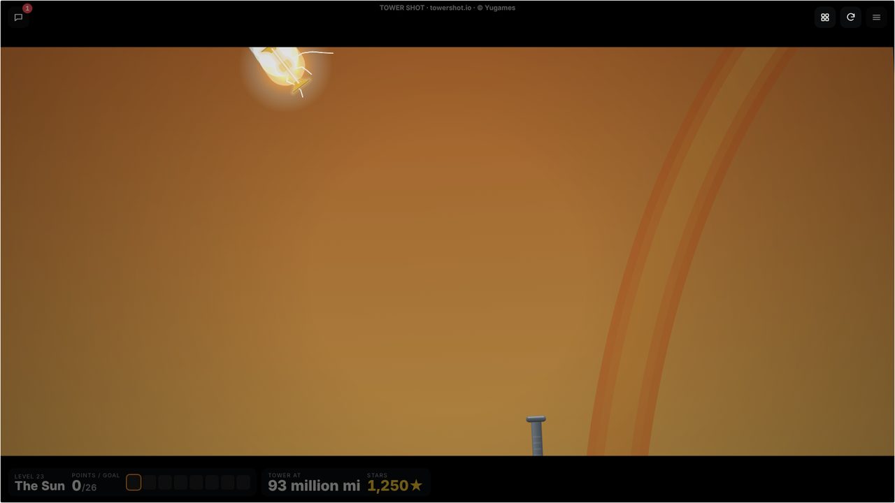 A dart diving to the station on the Sun